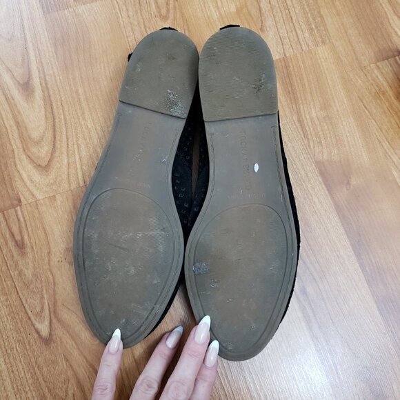 Lucky Brand Carthy Charsa Suede Perforated Flats Loafers Smoking Shoes Sz 10 - Picture 7 of 7